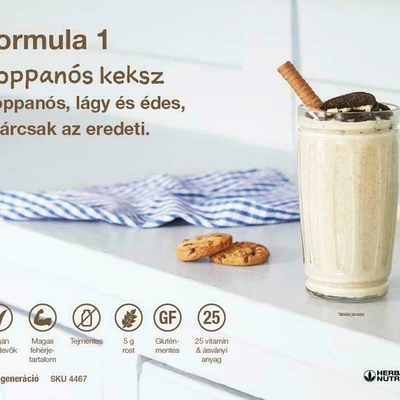 Roppanós keksz Herbalife Formula 1 Tápláló Shake Italpor 550 g (31Ft/g)