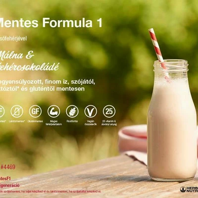 Mentes Málna & Fehércsokoládé Herbalife Formula 1pláló Shake Italpor  500 g/34Ft/g/
